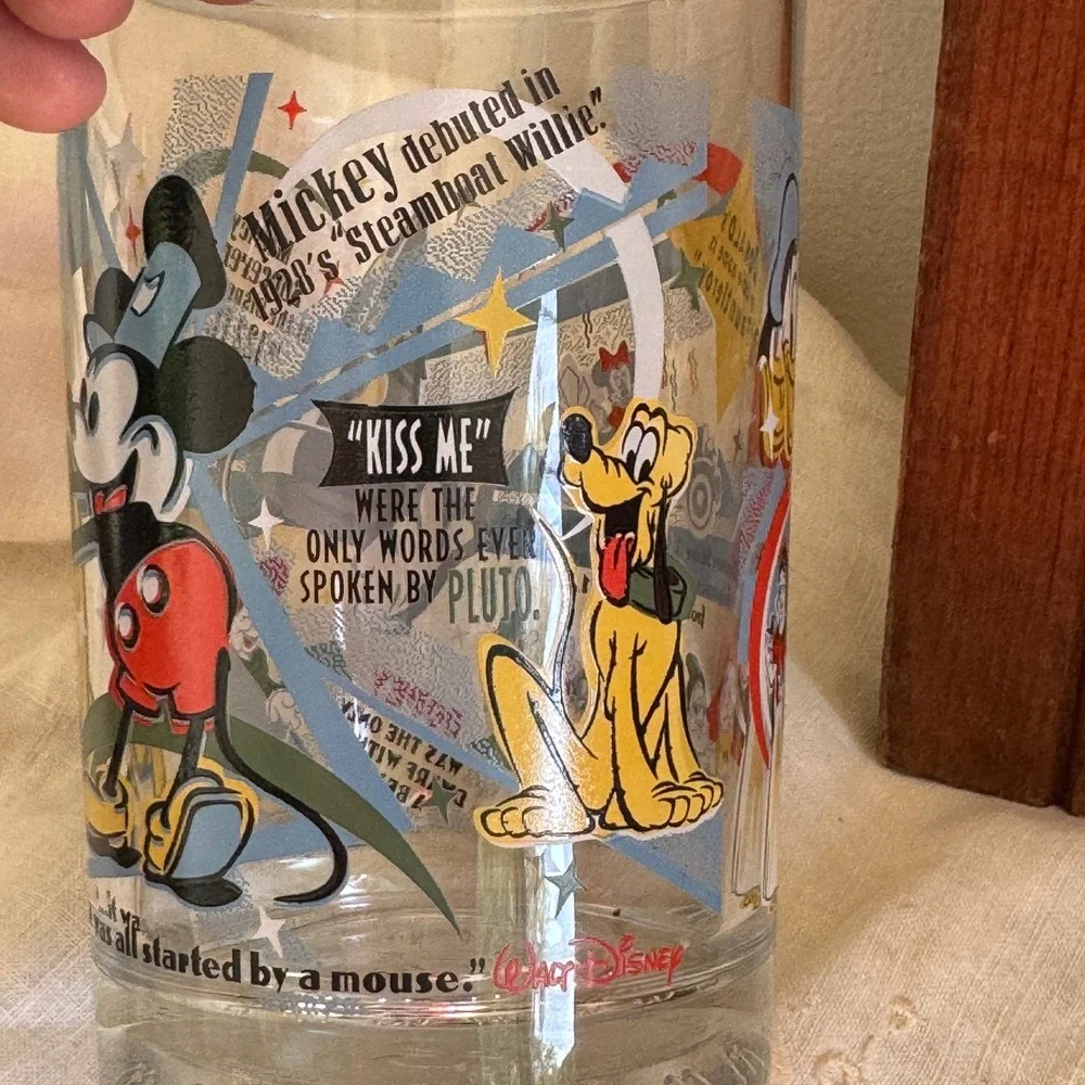 McDonalds Disney 100 Years of Magic Glass Mickey Mouse Steamboat Willie 2002
